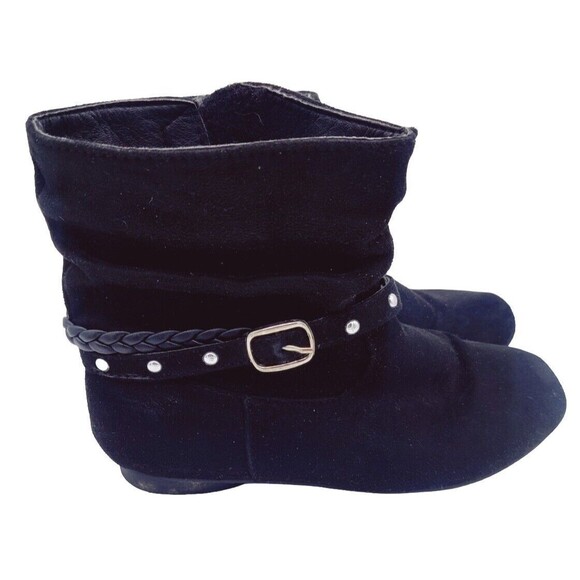Simply Styled Black Faux Suede Ankle Boots Girls Sz 11 Booties TG Ainsley 26397 - Picture 1 of 12